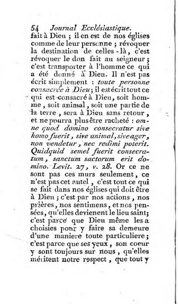 Journal ecclesiastique ou bibliotheque raisonnée des sciences ecclésiastiques