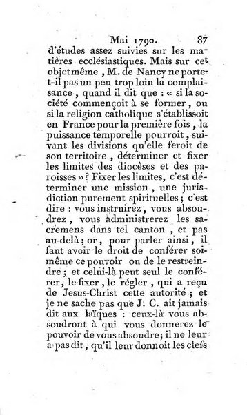 Journal ecclesiastique ou bibliotheque raisonnée des sciences ecclésiastiques