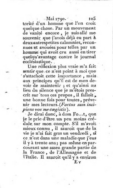 Journal ecclesiastique ou bibliotheque raisonnée des sciences ecclésiastiques