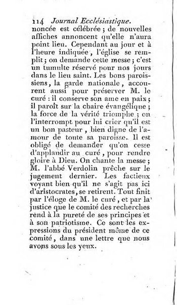 Journal ecclesiastique ou bibliotheque raisonnée des sciences ecclésiastiques