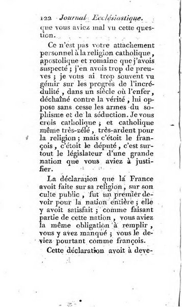 Journal ecclesiastique ou bibliotheque raisonnée des sciences ecclésiastiques