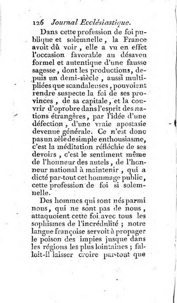 Journal ecclesiastique ou bibliotheque raisonnée des sciences ecclésiastiques