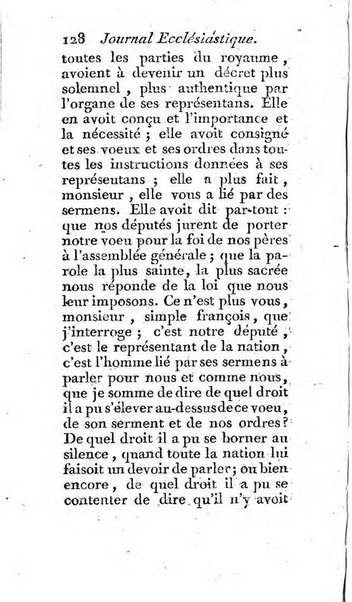 Journal ecclesiastique ou bibliotheque raisonnée des sciences ecclésiastiques