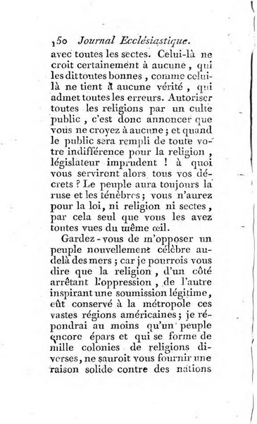 Journal ecclesiastique ou bibliotheque raisonnée des sciences ecclésiastiques