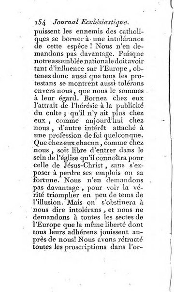 Journal ecclesiastique ou bibliotheque raisonnée des sciences ecclésiastiques