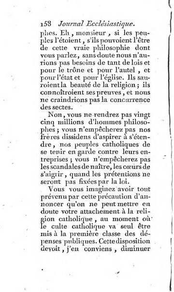 Journal ecclesiastique ou bibliotheque raisonnée des sciences ecclésiastiques