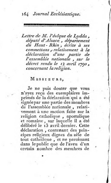 Journal ecclesiastique ou bibliotheque raisonnée des sciences ecclésiastiques