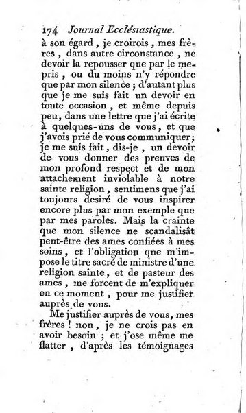 Journal ecclesiastique ou bibliotheque raisonnée des sciences ecclésiastiques