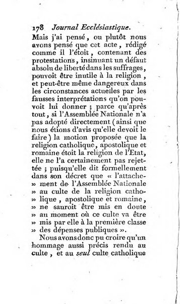 Journal ecclesiastique ou bibliotheque raisonnée des sciences ecclésiastiques