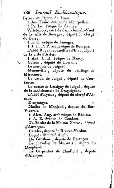 Journal ecclesiastique ou bibliotheque raisonnée des sciences ecclésiastiques