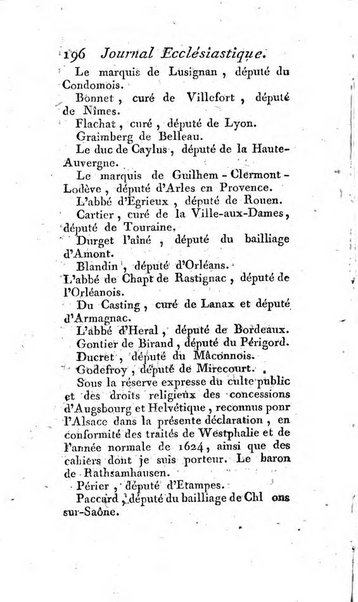 Journal ecclesiastique ou bibliotheque raisonnée des sciences ecclésiastiques