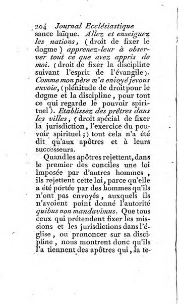 Journal ecclesiastique ou bibliotheque raisonnée des sciences ecclésiastiques