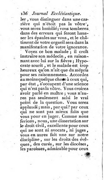 Journal ecclesiastique ou bibliotheque raisonnée des sciences ecclésiastiques