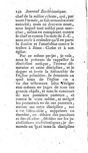 Journal ecclesiastique ou bibliotheque raisonnée des sciences ecclésiastiques