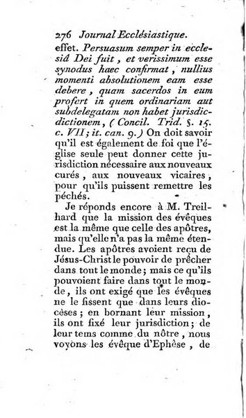 Journal ecclesiastique ou bibliotheque raisonnée des sciences ecclésiastiques