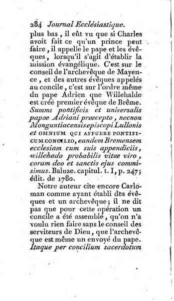 Journal ecclesiastique ou bibliotheque raisonnée des sciences ecclésiastiques