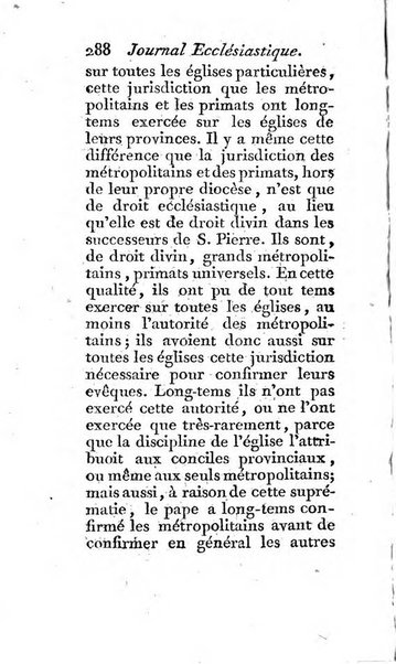 Journal ecclesiastique ou bibliotheque raisonnée des sciences ecclésiastiques