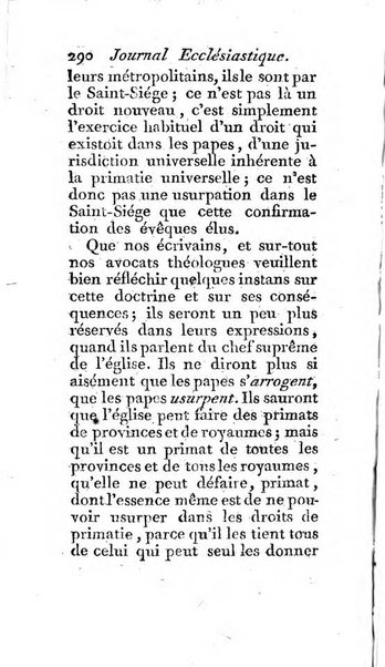 Journal ecclesiastique ou bibliotheque raisonnée des sciences ecclésiastiques