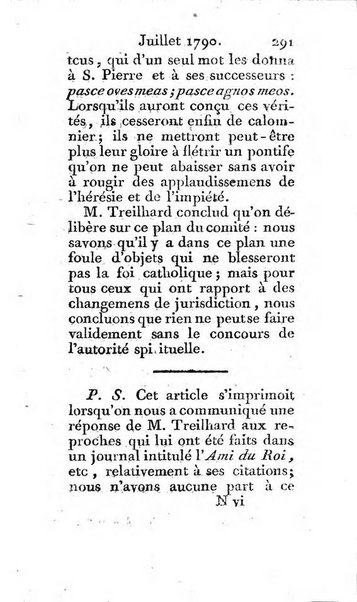 Journal ecclesiastique ou bibliotheque raisonnée des sciences ecclésiastiques