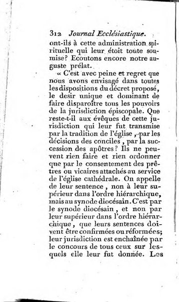 Journal ecclesiastique ou bibliotheque raisonnée des sciences ecclésiastiques