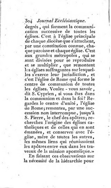 Journal ecclesiastique ou bibliotheque raisonnée des sciences ecclésiastiques