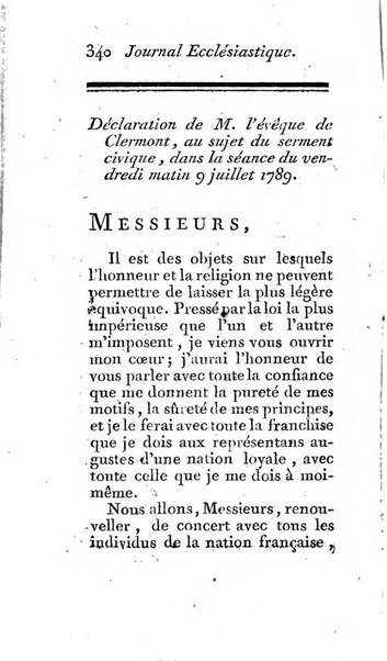 Journal ecclesiastique ou bibliotheque raisonnée des sciences ecclésiastiques