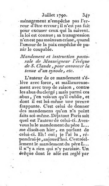 Journal ecclesiastique ou bibliotheque raisonnée des sciences ecclésiastiques