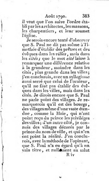 Journal ecclesiastique ou bibliotheque raisonnée des sciences ecclésiastiques