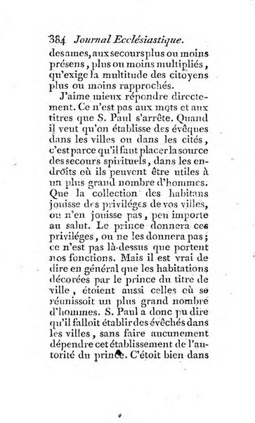 Journal ecclesiastique ou bibliotheque raisonnée des sciences ecclésiastiques