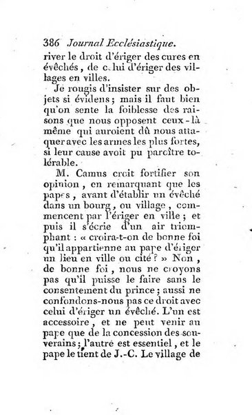 Journal ecclesiastique ou bibliotheque raisonnée des sciences ecclésiastiques