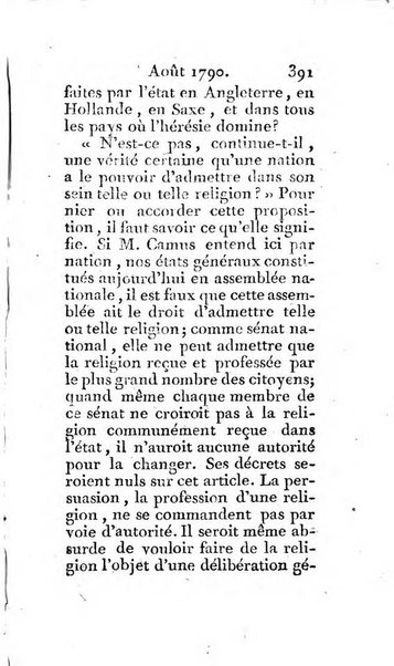 Journal ecclesiastique ou bibliotheque raisonnée des sciences ecclésiastiques