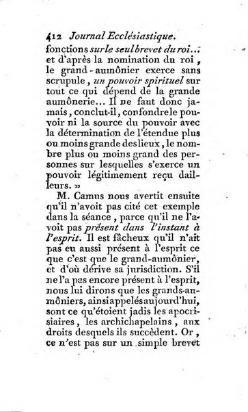 Journal ecclesiastique ou bibliotheque raisonnée des sciences ecclésiastiques