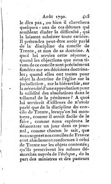 Journal ecclesiastique ou bibliotheque raisonnée des sciences ecclésiastiques