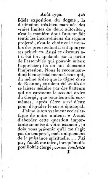 Journal ecclesiastique ou bibliotheque raisonnée des sciences ecclésiastiques