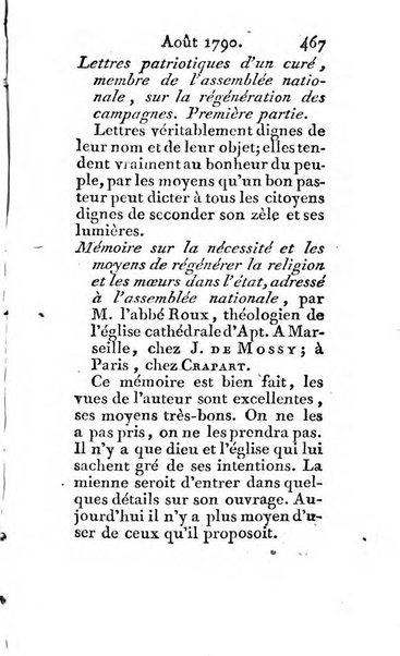 Journal ecclesiastique ou bibliotheque raisonnée des sciences ecclésiastiques