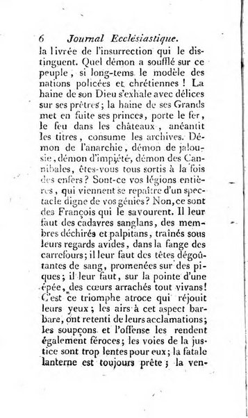 Journal ecclesiastique ou bibliotheque raisonnée des sciences ecclésiastiques