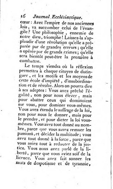 Journal ecclesiastique ou bibliotheque raisonnée des sciences ecclésiastiques