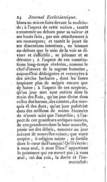 Journal ecclesiastique ou bibliotheque raisonnée des sciences ecclésiastiques