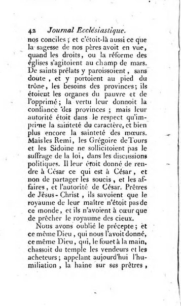 Journal ecclesiastique ou bibliotheque raisonnée des sciences ecclésiastiques