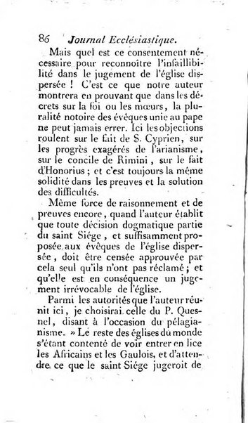 Journal ecclesiastique ou bibliotheque raisonnée des sciences ecclésiastiques