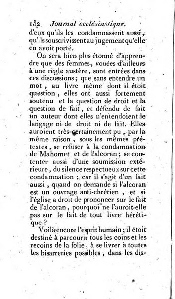 Journal ecclesiastique ou bibliotheque raisonnée des sciences ecclésiastiques