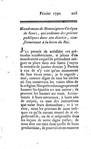 Journal ecclesiastique ou bibliotheque raisonnée des sciences ecclésiastiques