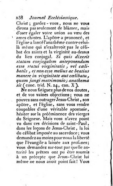 Journal ecclesiastique ou bibliotheque raisonnée des sciences ecclésiastiques