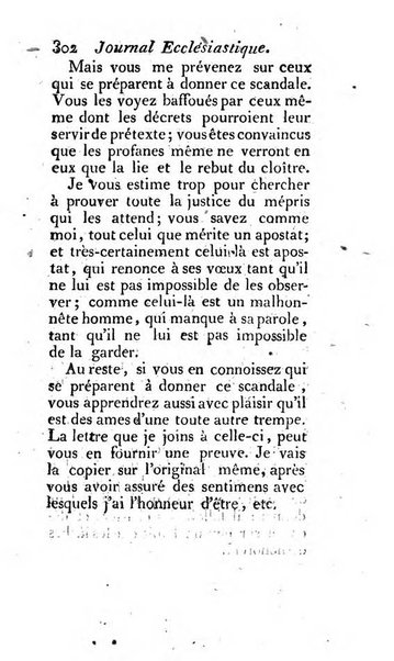 Journal ecclesiastique ou bibliotheque raisonnée des sciences ecclésiastiques