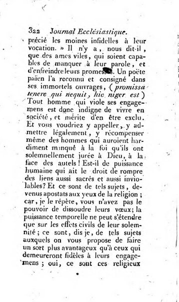 Journal ecclesiastique ou bibliotheque raisonnée des sciences ecclésiastiques