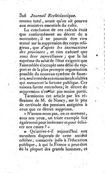 Journal ecclesiastique ou bibliotheque raisonnée des sciences ecclésiastiques