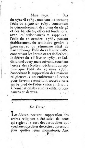 Journal ecclesiastique ou bibliotheque raisonnée des sciences ecclésiastiques