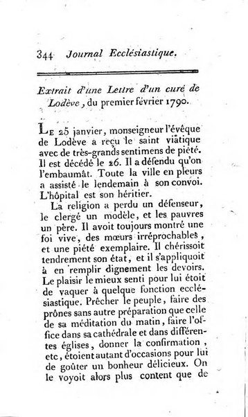 Journal ecclesiastique ou bibliotheque raisonnée des sciences ecclésiastiques