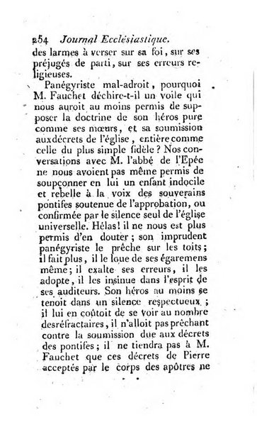 Journal ecclesiastique ou bibliotheque raisonnée des sciences ecclésiastiques