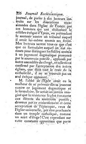 Journal ecclesiastique ou bibliotheque raisonnée des sciences ecclésiastiques